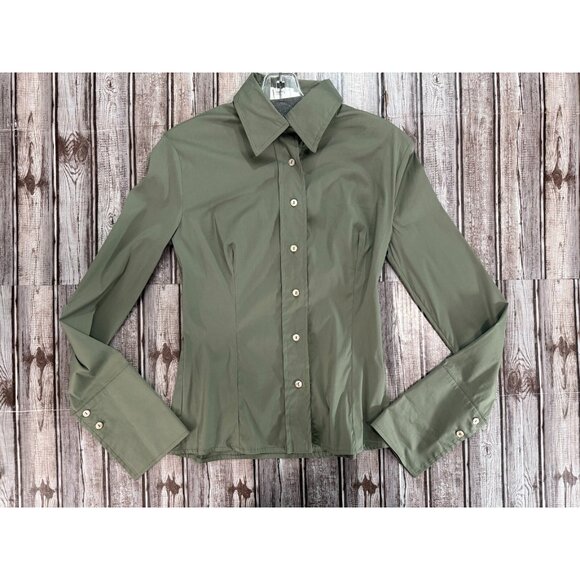 Patrizia Pepe Long Sleeves Shirt blouse Size 42 / S US color army green NWOT - Picture 1 of 5
